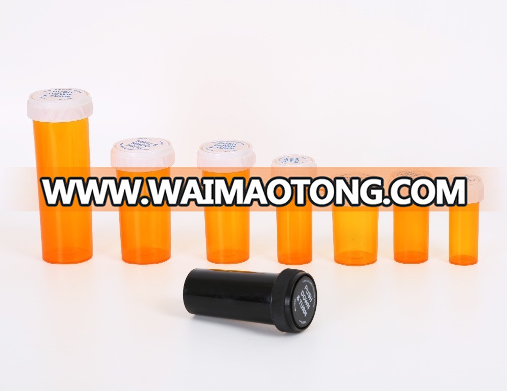 Medicine Reversible Vials, amber pill bottle